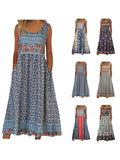 Europe and the United States 2024 spring and summer new print sleeveless pullover dress women casual plus-size dress