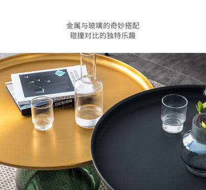 Artistic Glass Coffee Tables, Creative Design End Tables for Living Room , Stylish Accent Tea Table with Various Sizes & Colors