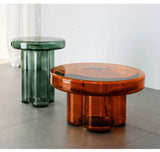 Artistic Glass Coffee Tables, Creative Design End Tables for Living Room , Stylish Accent Tea Table with Various Sizes & Colors