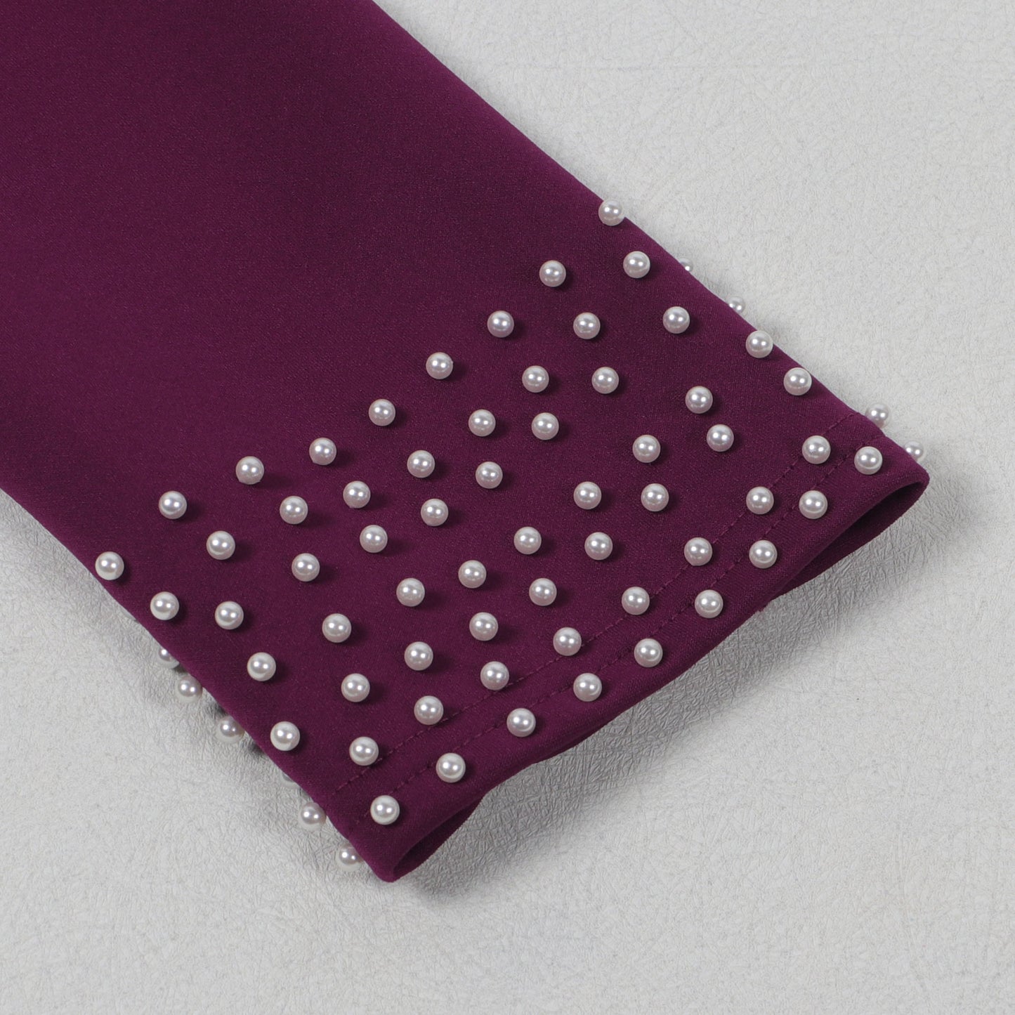 CM.YAYA Conjunto de dos piezas de chaqueta de manga larga y pantalón ancho para mujer, con empalme de perlas, para invierno y otoño de 2024
