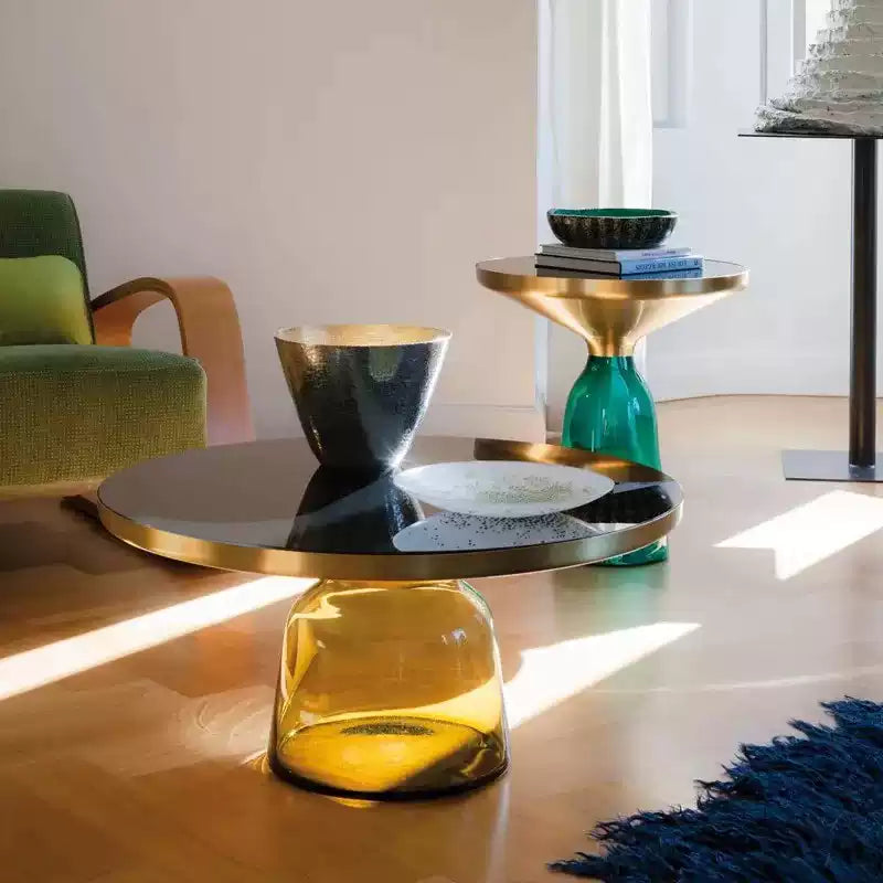 Artistic Glass Coffee Tables, Creative Design End Tables for Living Room , Stylish Accent Tea Table with Various Sizes & Colors