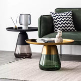 Artistic Glass Coffee Tables, Creative Design End Tables for Living Room , Stylish Accent Tea Table with Various Sizes & Colors