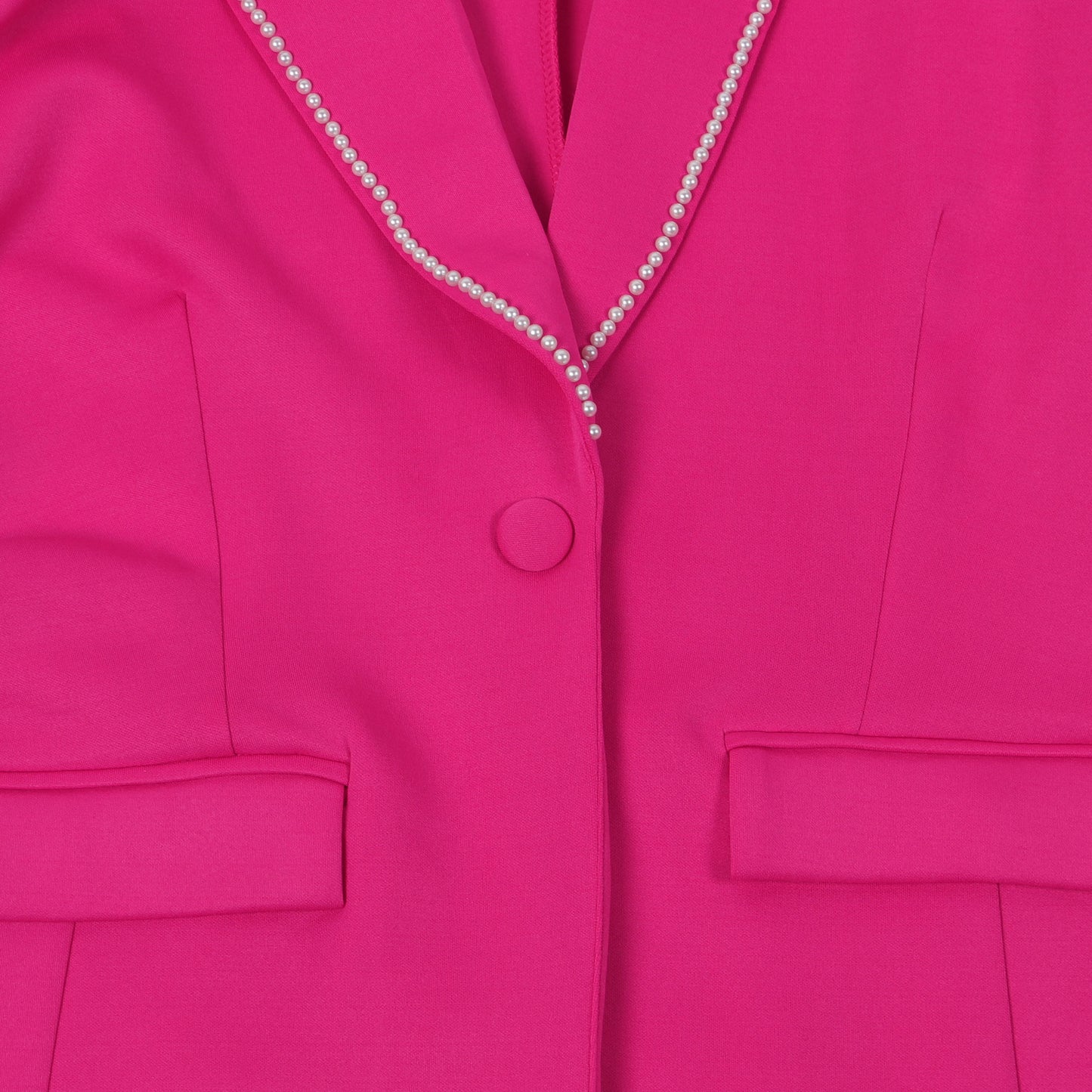 CM.YAYA Conjunto de dos piezas de chaqueta de manga larga y pantalón ancho para mujer, con empalme de perlas, para invierno y otoño de 2024
