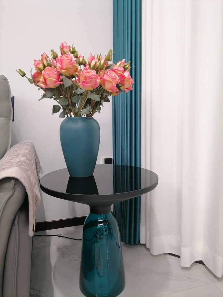 Artistic Glass Coffee Tables, Creative Design End Tables for Living Room , Stylish Accent Tea Table with Various Sizes & Colors