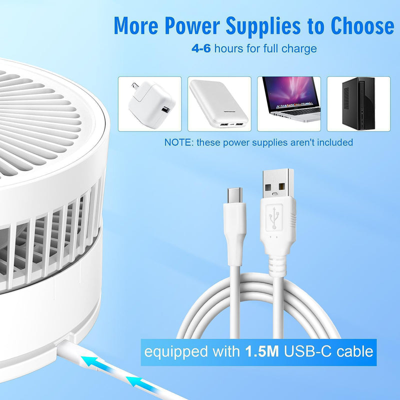 Wireless Folding Desk Fan Telescopic Outdoor Travel Camping Floor Low Noise Fan With 7200 mAh USB Rechargeable Fan  Standing Fan