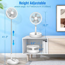 Wireless Folding Desk Fan Telescopic Outdoor Travel Camping Floor Low Noise Fan With 7200 mAh USB Rechargeable Fan  Standing Fan