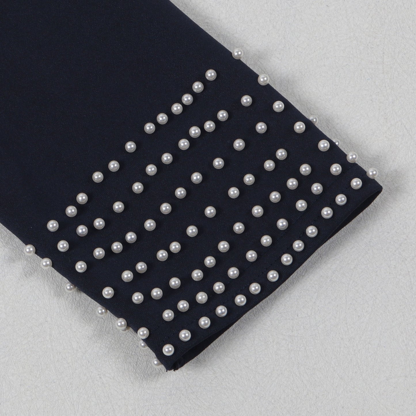 CM.YAYA Conjunto de dos piezas de chaqueta de manga larga y pantalón ancho para mujer, con empalme de perlas, para invierno y otoño de 2024