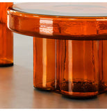 Artistic Glass Coffee Tables, Creative Design End Tables for Living Room , Stylish Accent Tea Table with Various Sizes & Colors