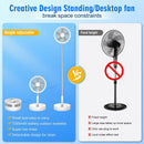 Wireless Folding Desk Fan Telescopic Outdoor Travel Camping Floor Low Noise Fan With 7200 mAh USB Rechargeable Fan  Standing Fan