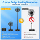 Wireless Folding Desk Fan Telescopic Outdoor Travel Camping Floor Low Noise Fan With 7200 mAh USB Rechargeable Fan  Standing Fan