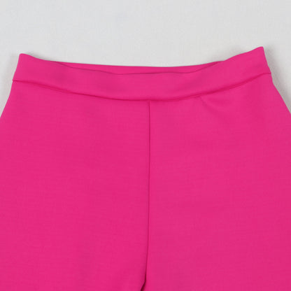 CM.YAYA Conjunto de dos piezas de chaqueta de manga larga y pantalón ancho para mujer, con empalme de perlas, para invierno y otoño de 2024