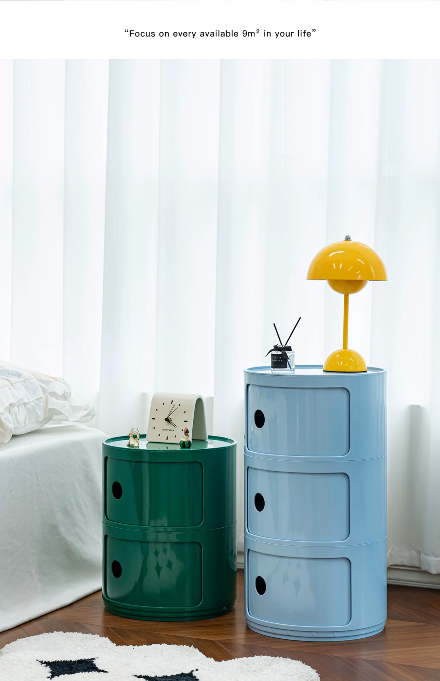 Nordic Ins Net Red Bedside Table Modern Minimalist White Round Creative Small Cabinet Mini Simple Plastic Side Cabinet 협탁