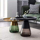 Artistic Glass Coffee Tables, Creative Design End Tables for Living Room , Stylish Accent Tea Table with Various Sizes & Colors