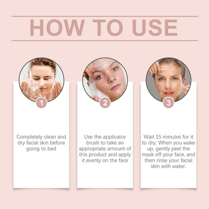 Collagen Overnight Wrapping Peel Off Facial Mask Set Korean Collagen Night Wrapping Mask Deeply Hydrates Night Care Mask Cream