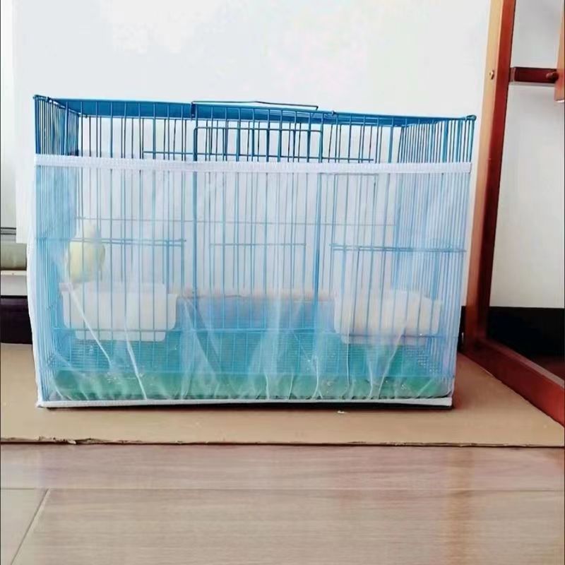Mesh Bird Cage Cover Shell Skirt Net Easy Cleaning Catcher Guard Bird Cage Stretchy Mesh Parrot Bird Cage Net Jaula Para Pajaros