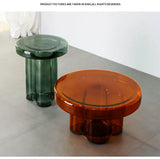 Artistic Glass Coffee Tables, Creative Design End Tables for Living Room , Stylish Accent Tea Table with Various Sizes & Colors