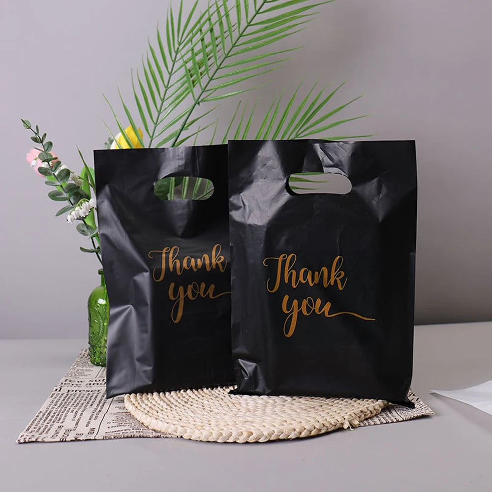 Obrigado Sacos De Presente De Plástico, Casamento, Aniversário, Convidado, Envoltório De Presente, Pequena Empresa, Doces, Pastry Store Packaging, 100 Pcs, 50 Pcs, 10Pcs