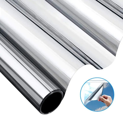Película de espejo unidireccional para ventanas, vinilo autoadhesivo reflectante solar, pegatina plateada para vidrio, tinte de privacidad para ventanas del hogar, 2 m, 3 m, 5 m 