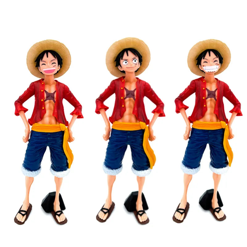 One piece anime figure, 28cm, uma peça, sorriso, rosto, luffy, rosto, boneca, estatueta de ação, modelo, brinquedos kits