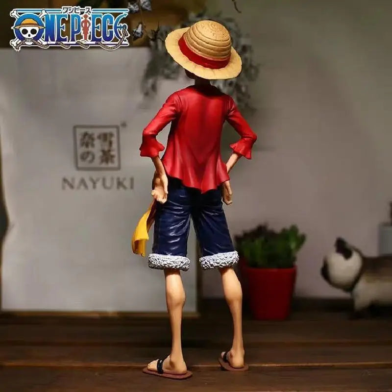 Figura de anime de One Piece de 28 cm, figura de acción de Luffy con cara sonriente de One Piece, modelo de juguete, kits 