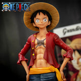 Figura de anime de One Piece de 28 cm, figura de acción de Luffy con cara sonriente de One Piece, modelo de juguete, kits 