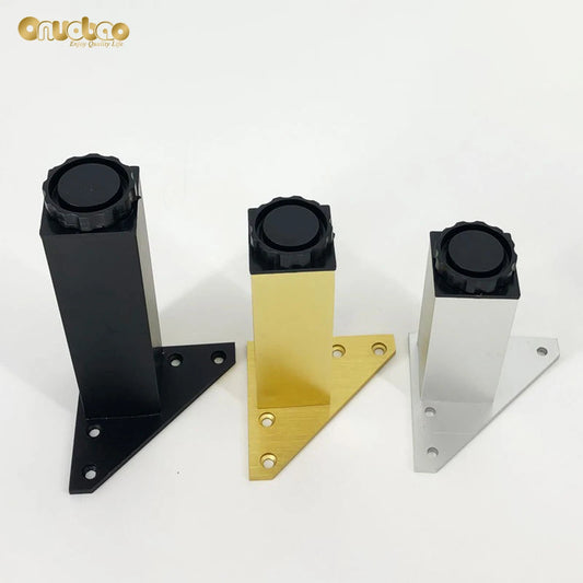 Onuobao-Aluminum Square Furniture Feet, Cabinet Feet, Can Be Adjusted, Bathroom Cabinet, Sofa, Coffee Table Feet, 4PCs 