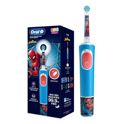 Recambio de cabezales de repuesto para cepillo de dientes eléctrico Oral B EB10 Kids, con cerdas suaves y cabezal redondo pequeño, ideal para limpieza dental de Spiderman y Frozen.