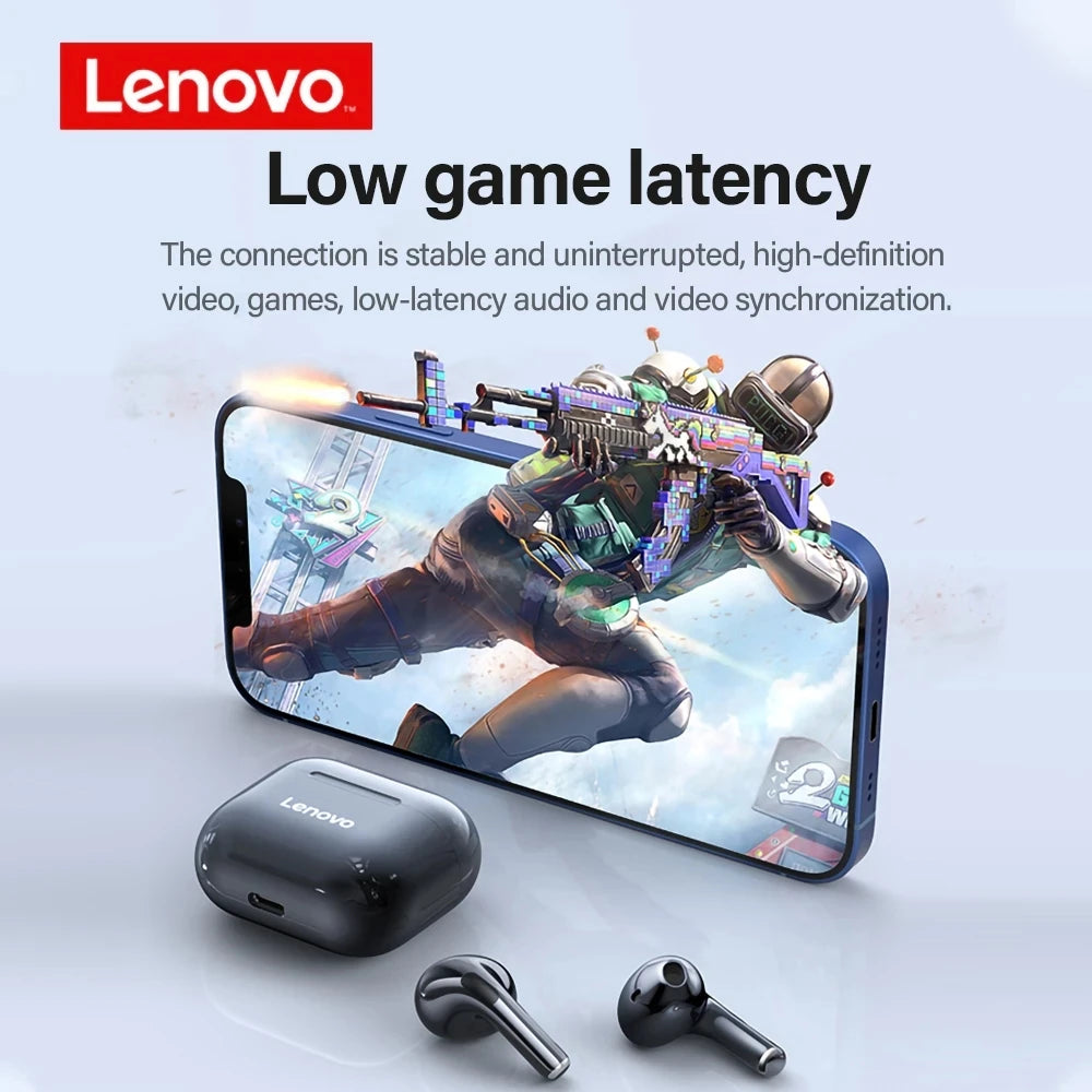 Original Lenovo LP40 Bluetooth Earphone 5.0 HiFi Immersive Sound TWS with Mic Touch Control for Long Standby Time Motion 