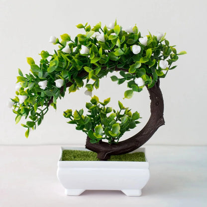 Artificial Bonsai Tree Ornaments, Fake Flowers, Tabletop Potted Plants, Simulated Plants 