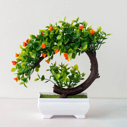 Artificial Bonsai Tree Ornaments, Fake Flowers, Tabletop Potted Plants, Simulated Plants 