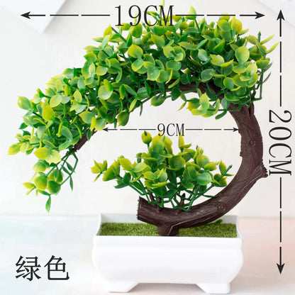 Artificial Bonsai Tree Ornaments, Fake Flowers, Tabletop Potted Plants, Simulated Plants 