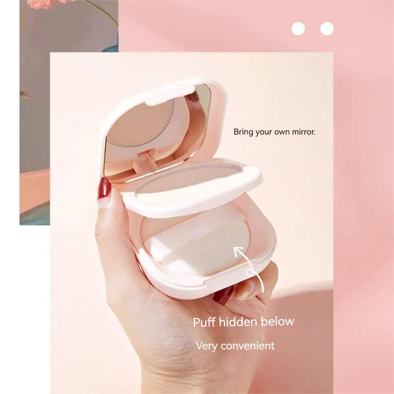 Oil Control Setting Powder, Makeup Setting, Brightening Skin Tone Setting Powder with Mirror, Compact Portable Makeup Powder 