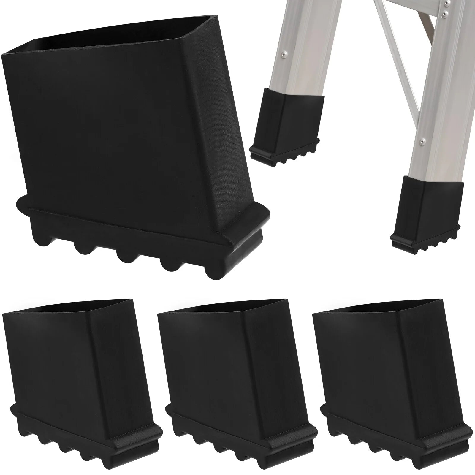 Almohadillas de goma para escalones plegables, escaleras extensibles, protectores de patas y almohadillas para sillas (4 unidades) 