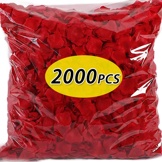 Pétalas artificiais de seda rosa para decoração, pétala de simulação colorida, dia dos namorados, festa de casamento, romântico, 2000 pcs, 100pcs