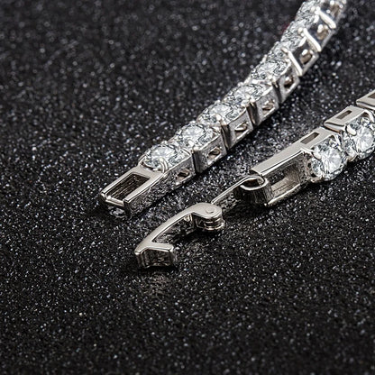 PABEYN-Pulsera de tenis cuadrada de plata de ley S925 para mujer, con diamante artificial, regalo de joyería fina de lujo, ideal para bodas, 4 mm 