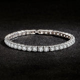PABEYN-S925 Sterling Silver Square Tennis Bracelet for Women, Artificial Diamond Stone, Luxury Fine Jewelry Gift, Fashion Wedding, 4mm 