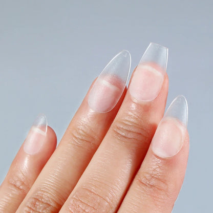 PINPAI-Unhas Fosco, Cápsulas De Caixão De Amêndoa, Cobertura Completa, Unha Artificial Fosco, Pontas De Gel Suaves, Forma T, 420Pcs