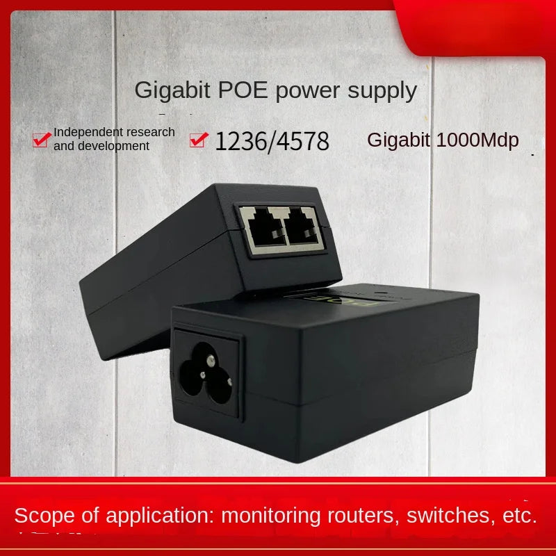POE Gigabit Power Ethernet Power Adapter, AP Bridge Monitoring, Desk Surface Power, 48V, 0.5A, 24V, 1A 
