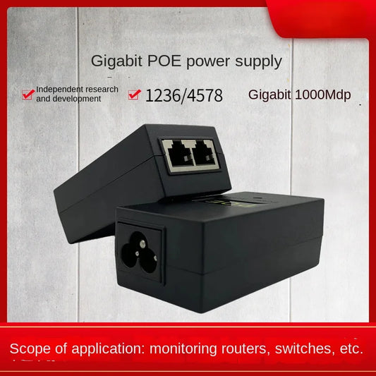 Adaptador de corriente Ethernet Gigabit POE, monitoreo de puentes de puntos de acceso, alimentación de superficie de escritorio, 48 V, 0,5 A, 24 V, 1 A 