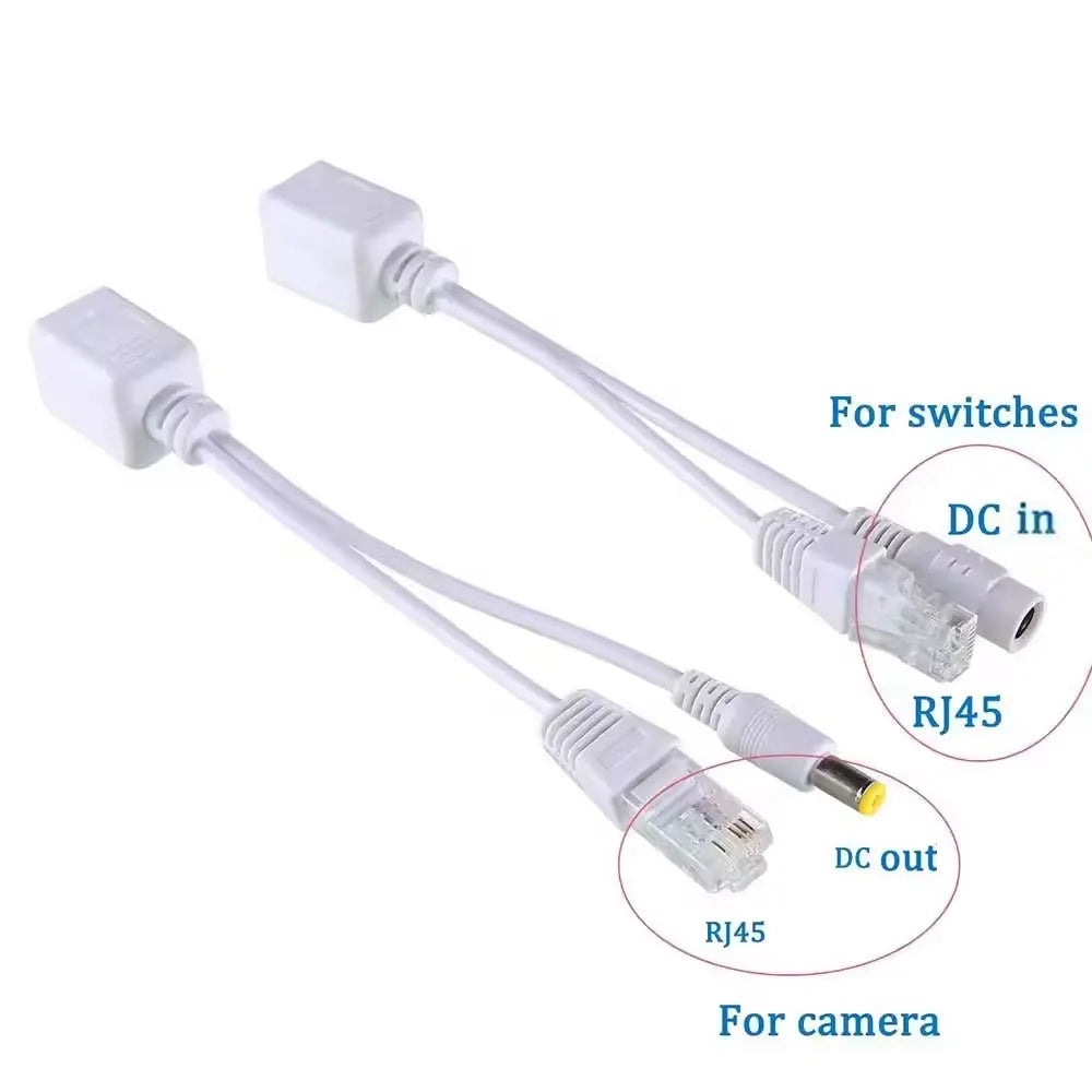 POE Splitter for IP Camera, Power Module, Passive Power Over Ethernet Adapter Cable, RJ45 Injector, 12-48V 