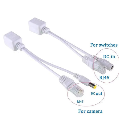 POE Splitter for IP Camera, Power Module, Passive Power Over Ethernet Adapter Cable, RJ45 Injector, 12-48V 