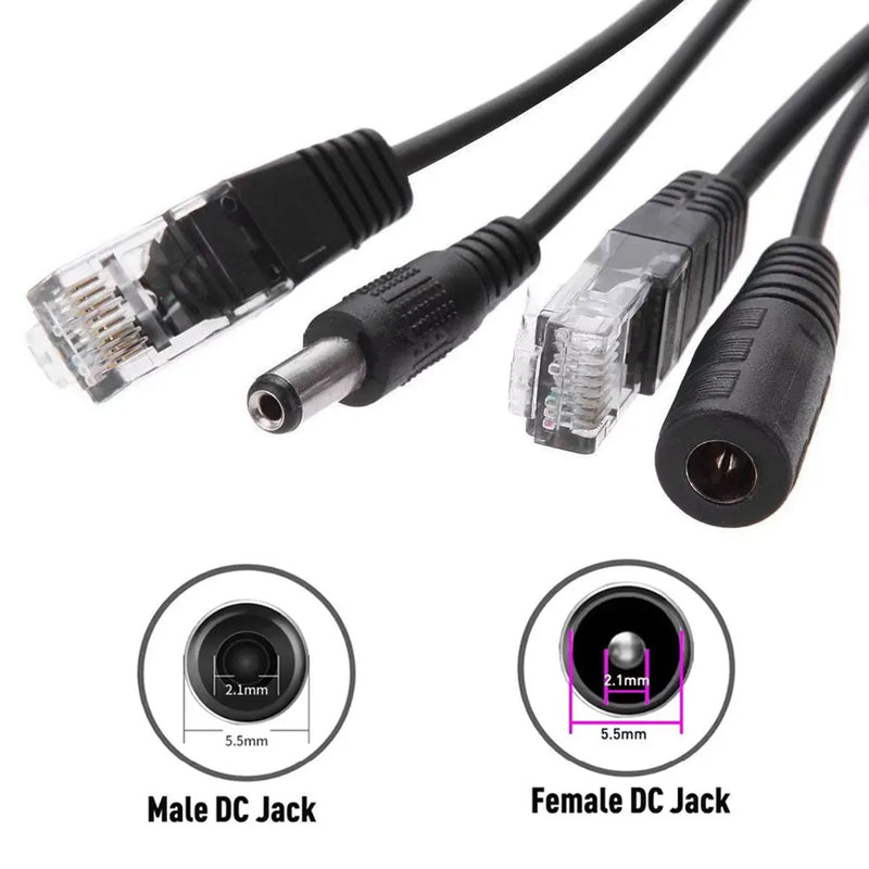 Divisor POE para cámara IP, módulo de alimentación, cable adaptador de alimentación pasiva por Ethernet (PAE), inyector RJ45, 12-48 V 
