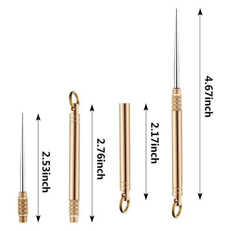 Portable Titanium Toothpicks Brass Pocket Keychain Metal Toothpick Holder for Outdoor Picnic Camping Accessories 