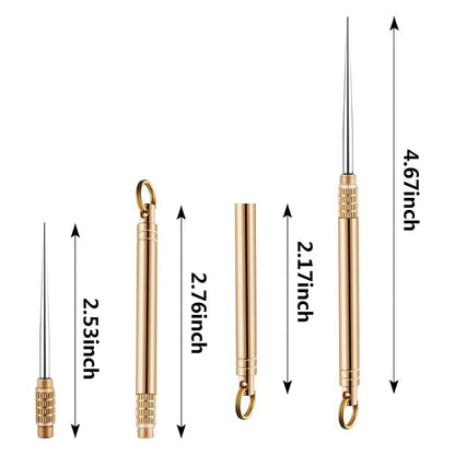 Portable Titanium Toothpicks Brass Pocket Keychain Metal Toothpick Holder for Outdoor Picnic Camping Accessories 