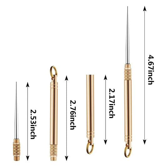 Palillos de dientes portátiles de titanio, llavero de bolsillo de latón, soporte de metal para palilleros, accesorios para pícnic al aire libre y camping. 