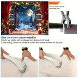 Fondo navideño, árbol de Navidad, Papá Noel, nieve y luna, escena nocturna, pancarta de fotografía 