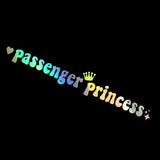 Passageiro Princesa Adesivos de carro, Engraçados adesivos criativos para espelhos retrovisores do carro, G216, 15*2.3cm