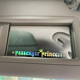 Passageiro Princesa Adesivos de carro, Engraçados adesivos criativos para espelhos retrovisores do carro, G216, 15*2.3cm