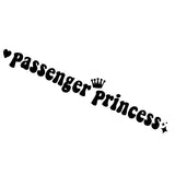 Passageiro Princesa Adesivos de carro, Engraçados adesivos criativos para espelhos retrovisores do carro, G216, 15*2.3cm