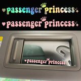Passageiro Princesa Adesivos de carro, Engraçados adesivos criativos para espelhos retrovisores do carro, G216, 15*2.3cm
